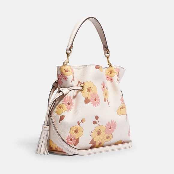 Coach Floral Shoulder Bag - Cream and Pink - Picture 2 of 7